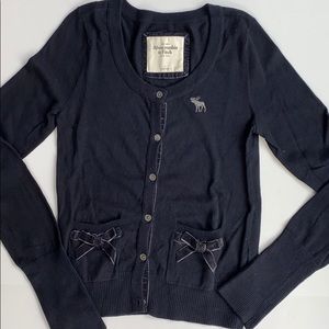 Abercrombie Velvet Trim Cardigan